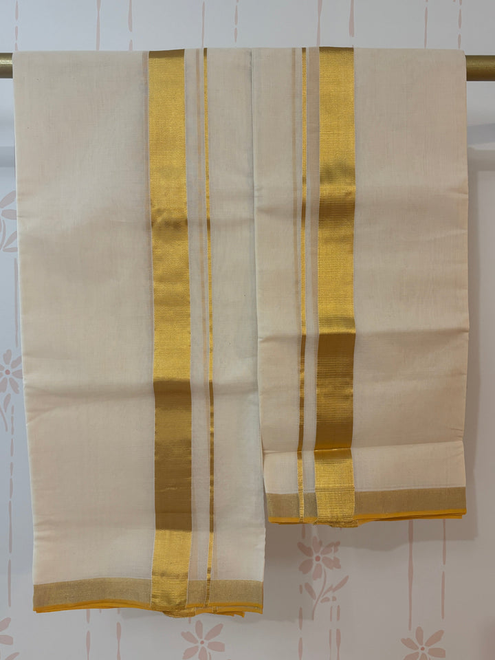 Pure handloom Balaramapuram Kasavu set mundu
