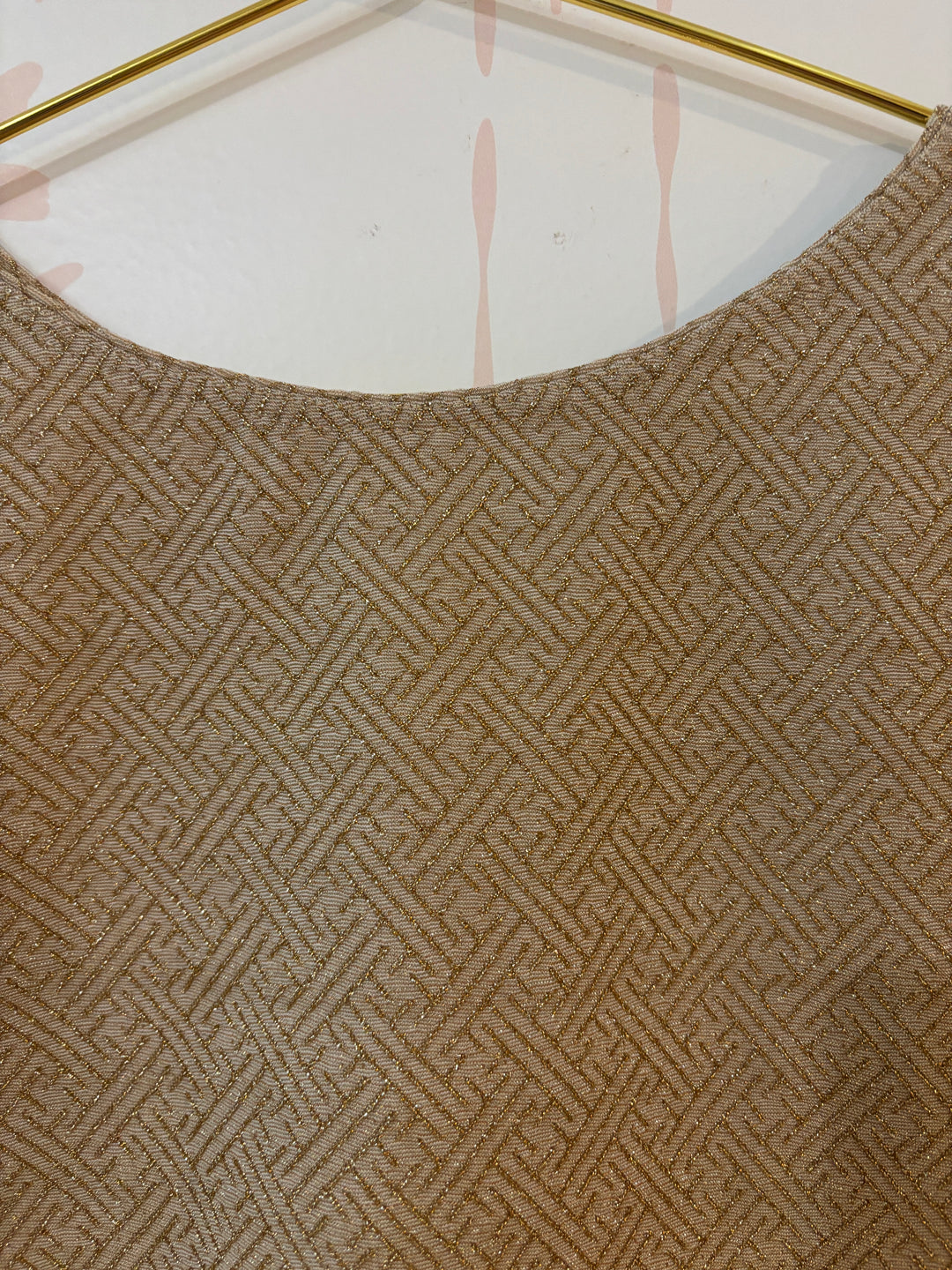 Dull gold Textured Shimmery Lycra Stretch blouse