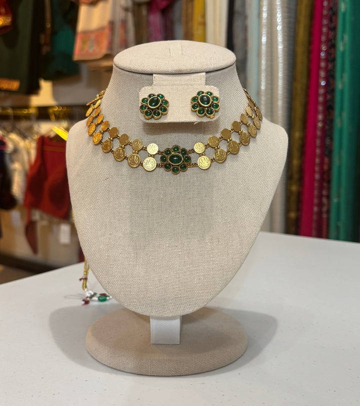 Double layer Kaasumala choker and earrings set