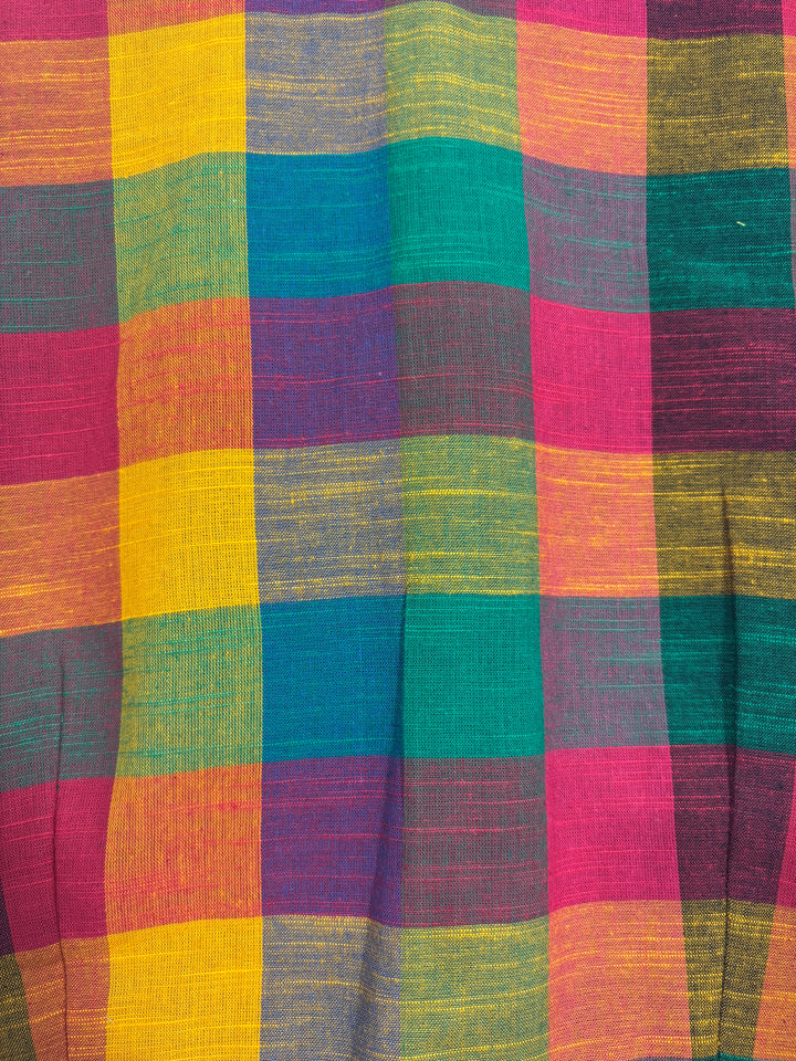 Madras checks sleeveless blouse