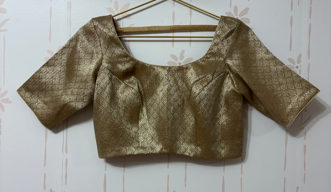 Choco-beige banarasi saree and blouse set