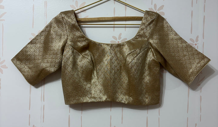 Choco-beige banarasi saree and blouse set