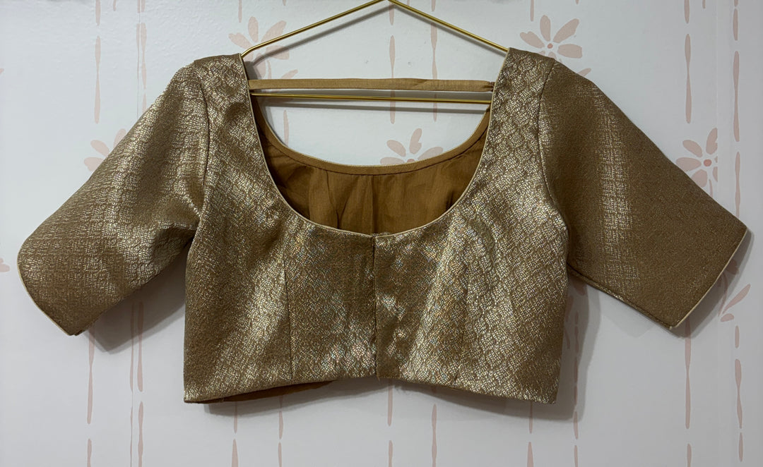 Choco-beige banarasi saree and blouse set