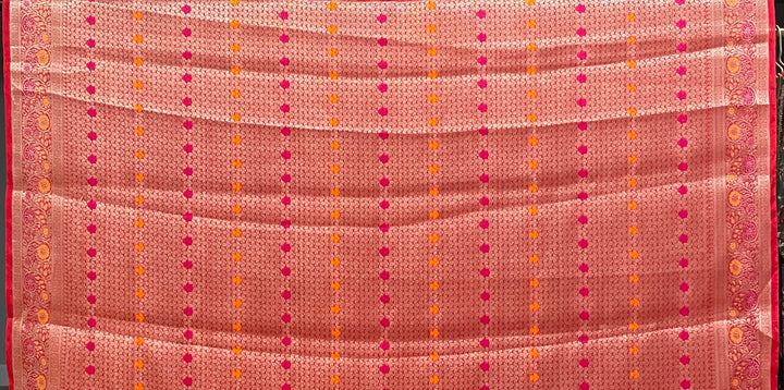 Red Banaras Chiniya silk saree