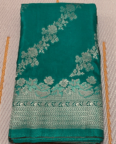 Green Banaras Dola silk saree