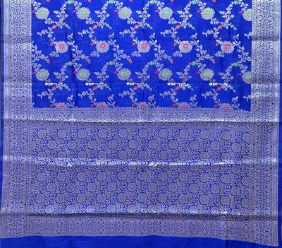 Royal Blue Banaras Chiniya silk saree and blouse set