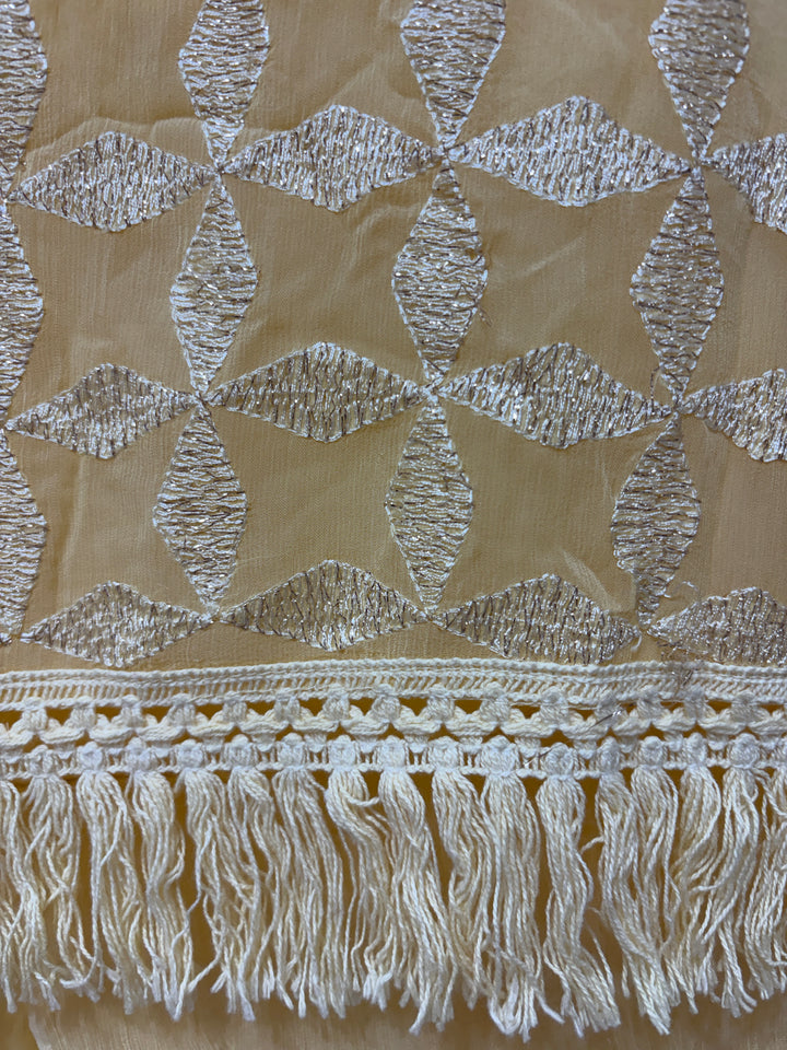 lemon sorbet threadwork saree and blouse set