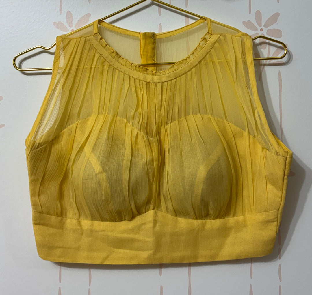 lemon sorbet threadwork saree and blouse set