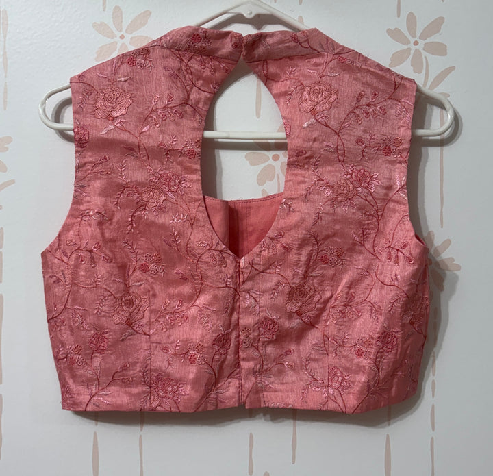 Lilac pink Chiffon saree and blouse set