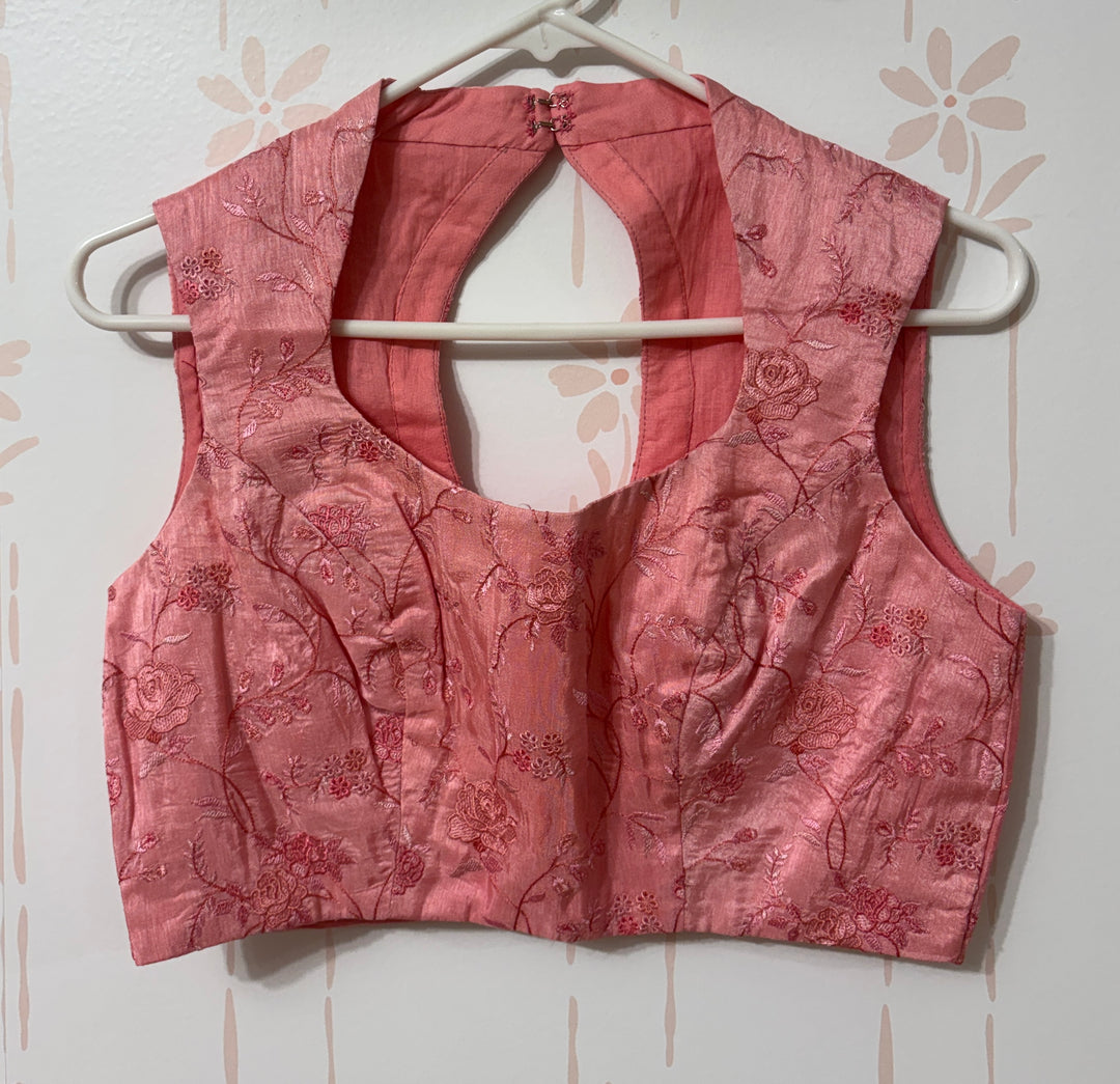 Lilac pink Chiffon saree and blouse set