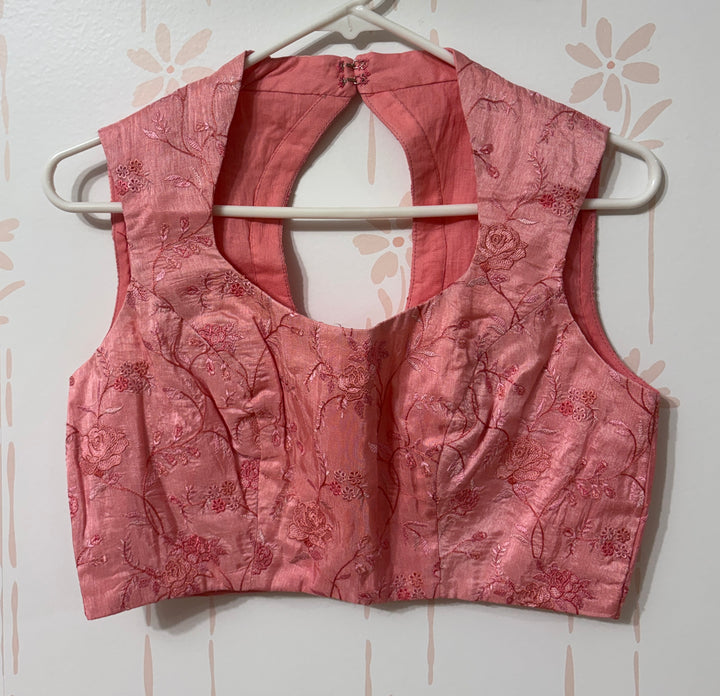 Lilac pink Chiffon saree and blouse set