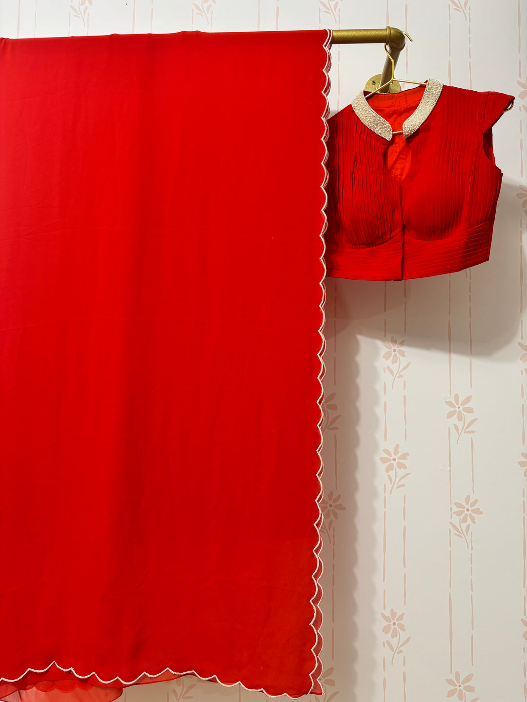 Orange Alia Bhatt inspired Saree and Blouse Set