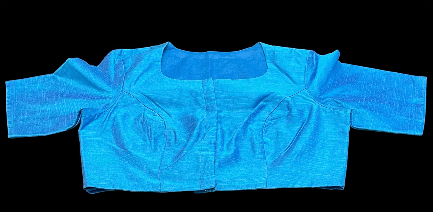 Copper blue Raw silk Blouse