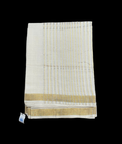 Silver Gold Stripes Mundu (single piece)