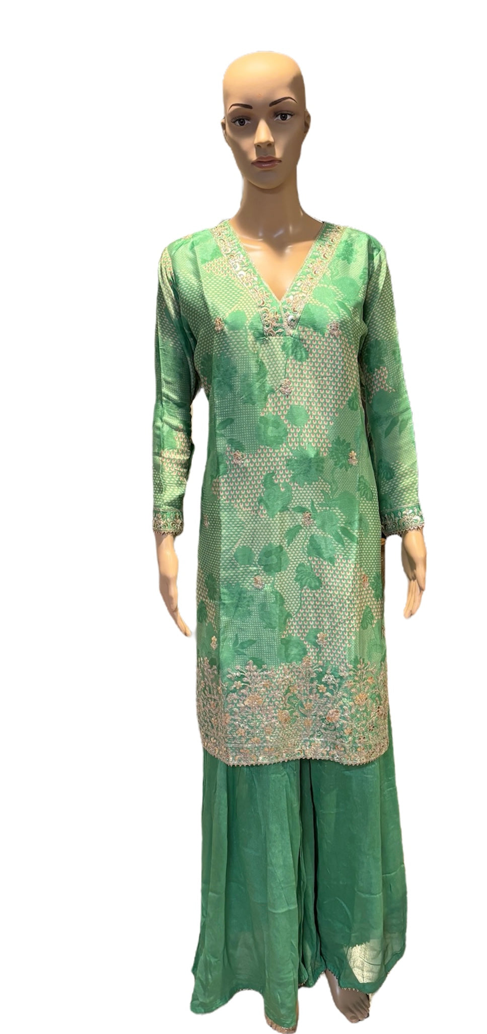 Lime green Sharara suit set