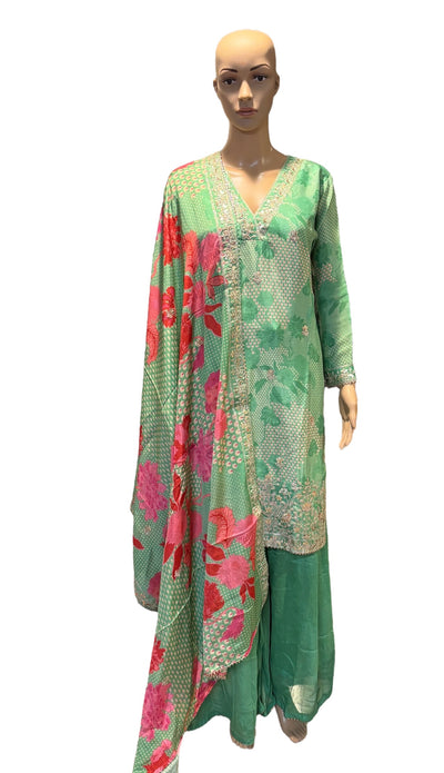 Lime green Sharara suit set