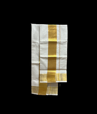 Micro checks cotton set mundu