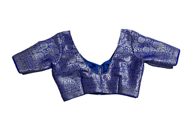 Royal Blue Banaras Chiniya silk saree and blouse set