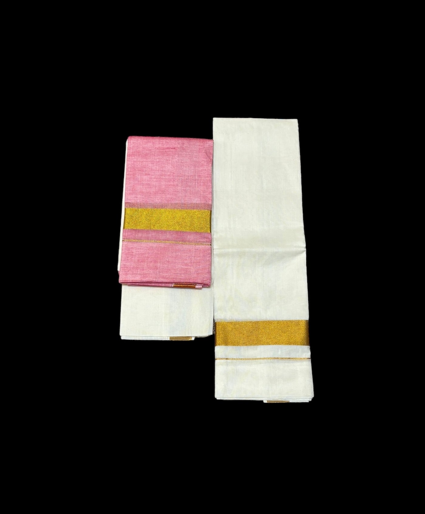 Pink Half and Half set Mundu and blouse set