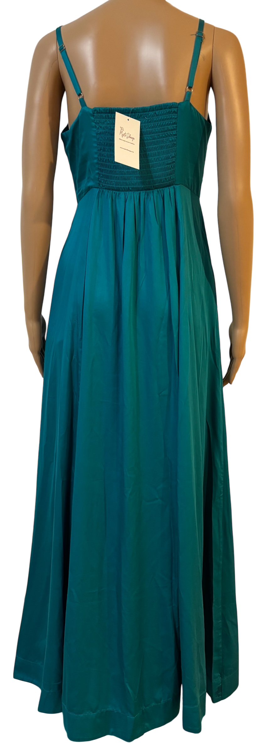 Strap dress with high slit