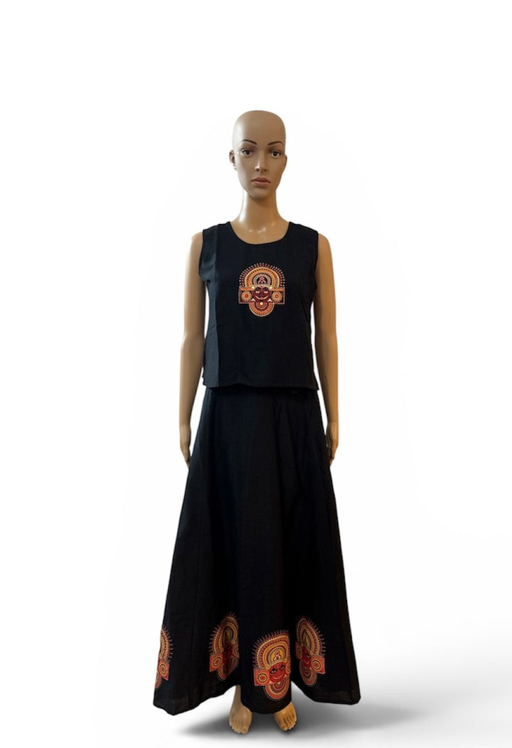 Black Theyyam skirt set