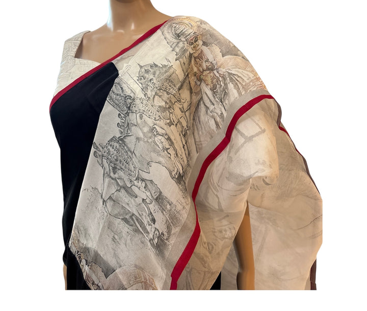 Onam fusion Kathakali Saree and Blouse set