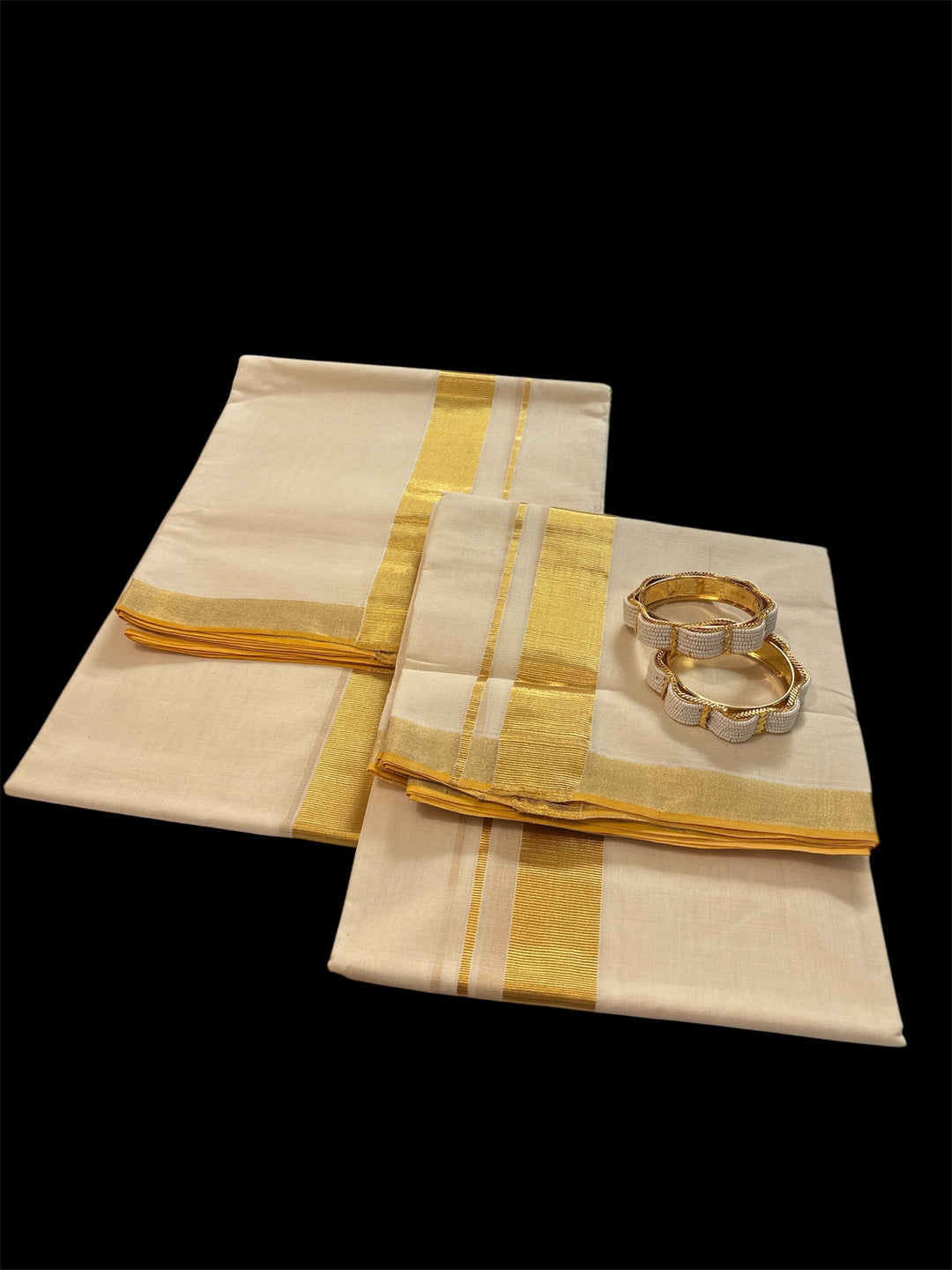 Pure handloom Balaramapuram Kasavu set mundu