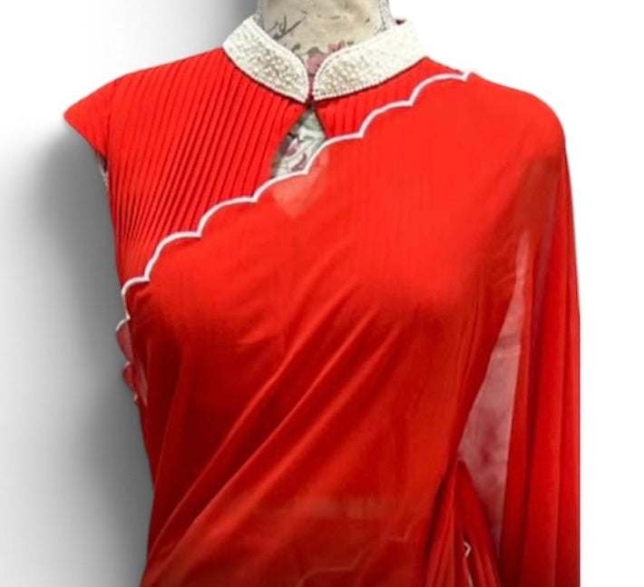 Orange Alia Bhatt inspired Saree and Blouse Set