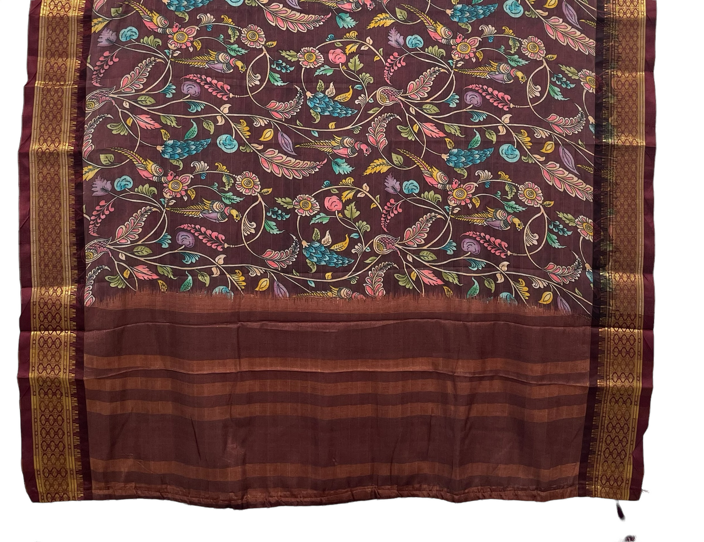 Brown printed Kalamkari