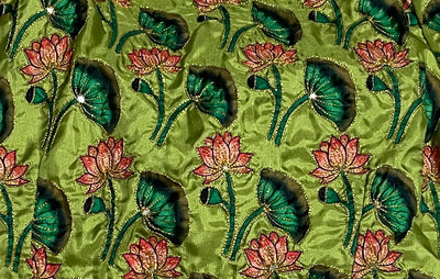 Hand worked Green Pichwai Print Blouse