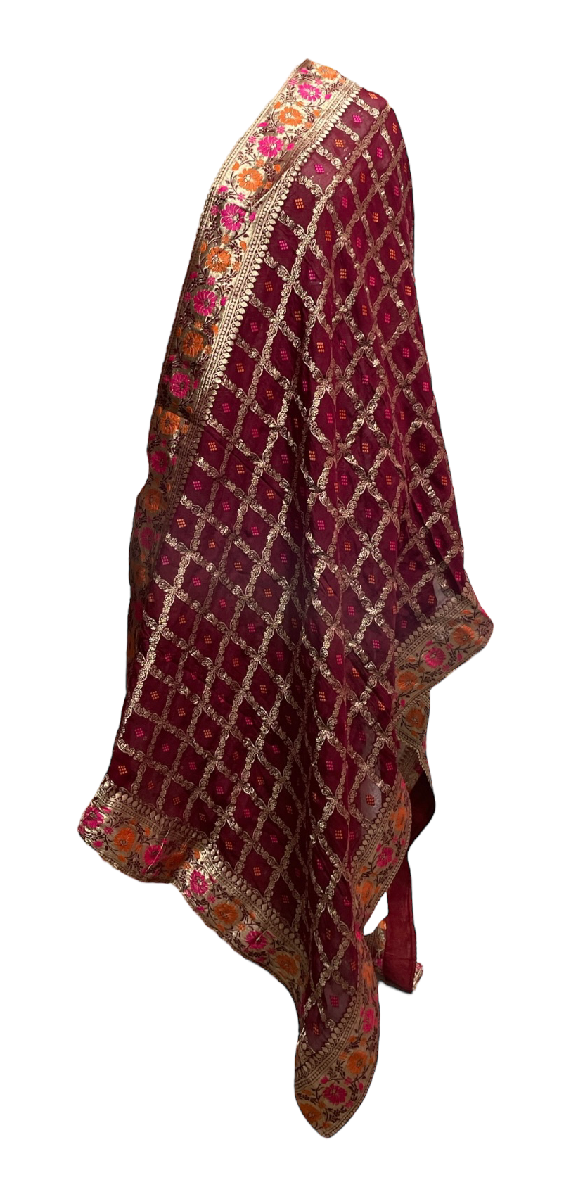 Maroon Gharchola Dupatta