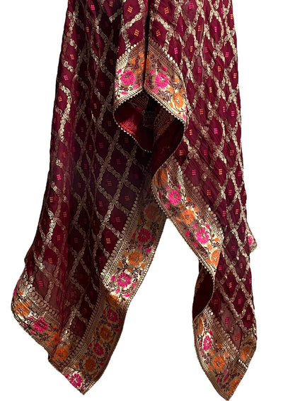 Maroon Gharchola Dupatta