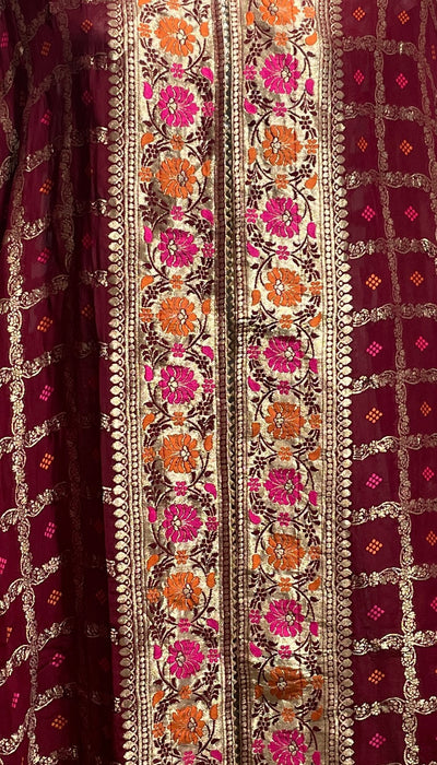 Maroon Gharchola Dupatta