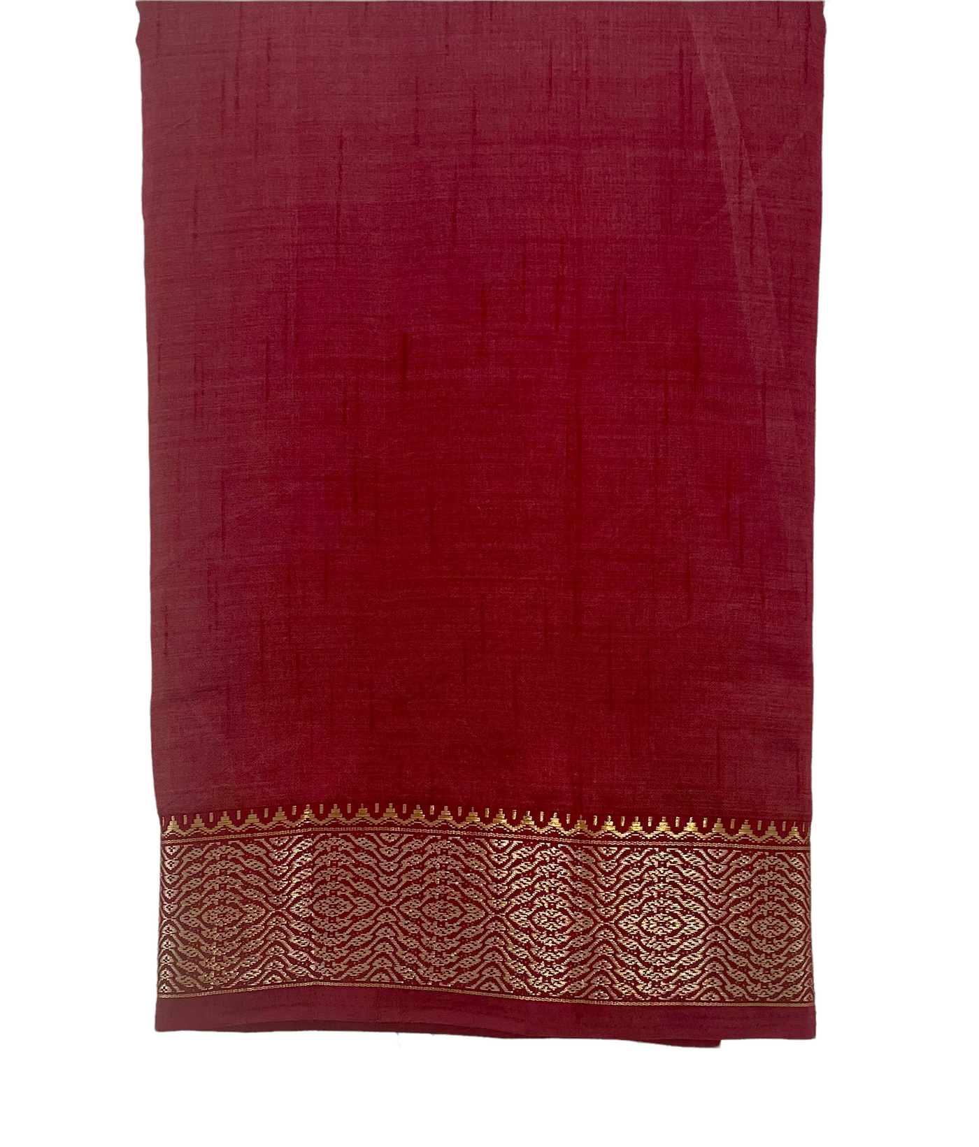 Maroon tussar silk saree with gold and dull gold zari border