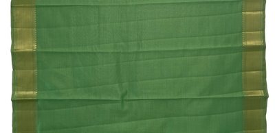 Pista green tussar silk saree with gold border