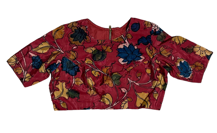 Red Kalamkari Silk Blouse