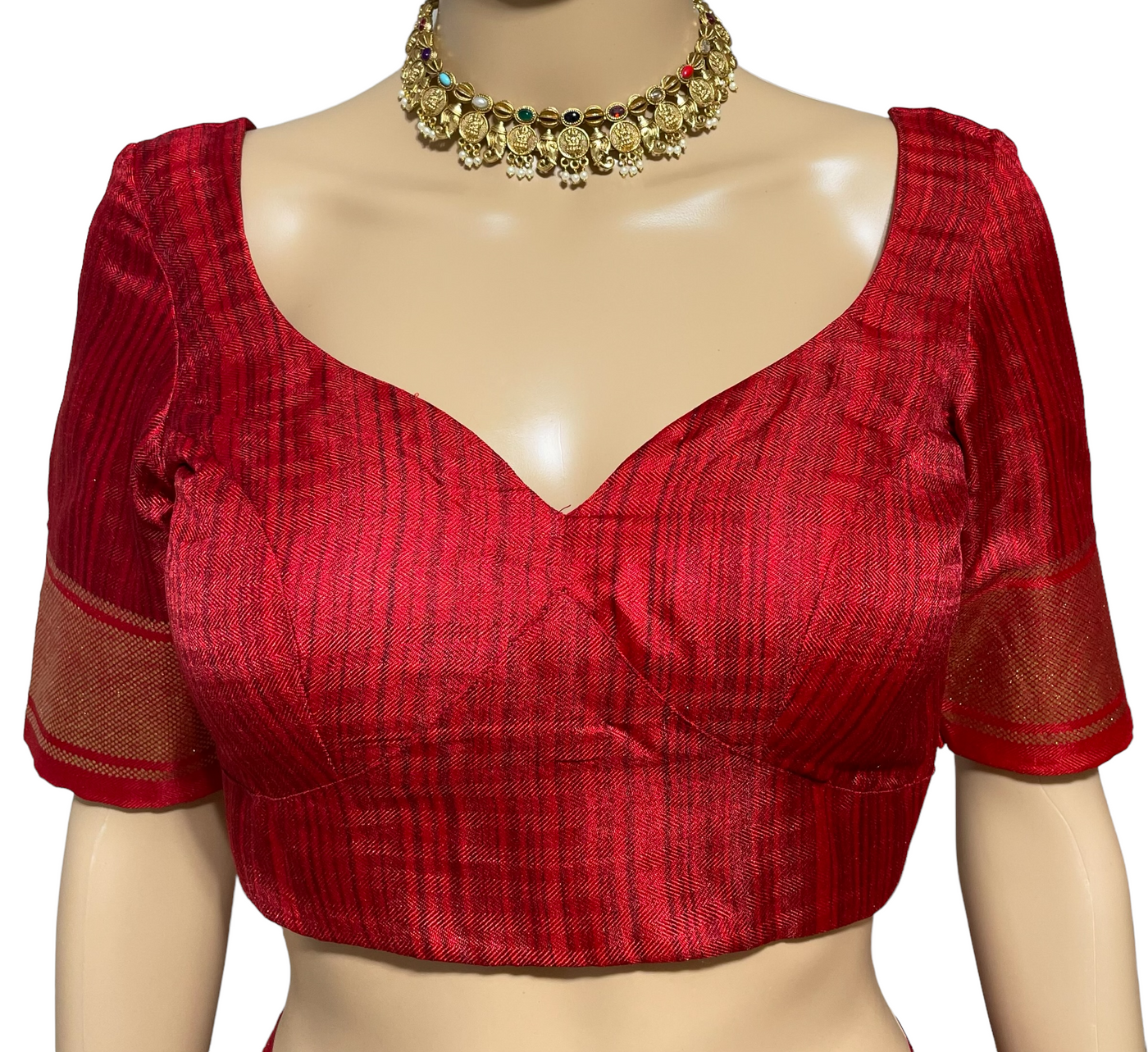 Red Lehariya Patola Saree and blouse set