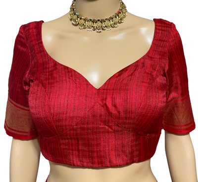 Red Lehariya Patola Saree and blouse set