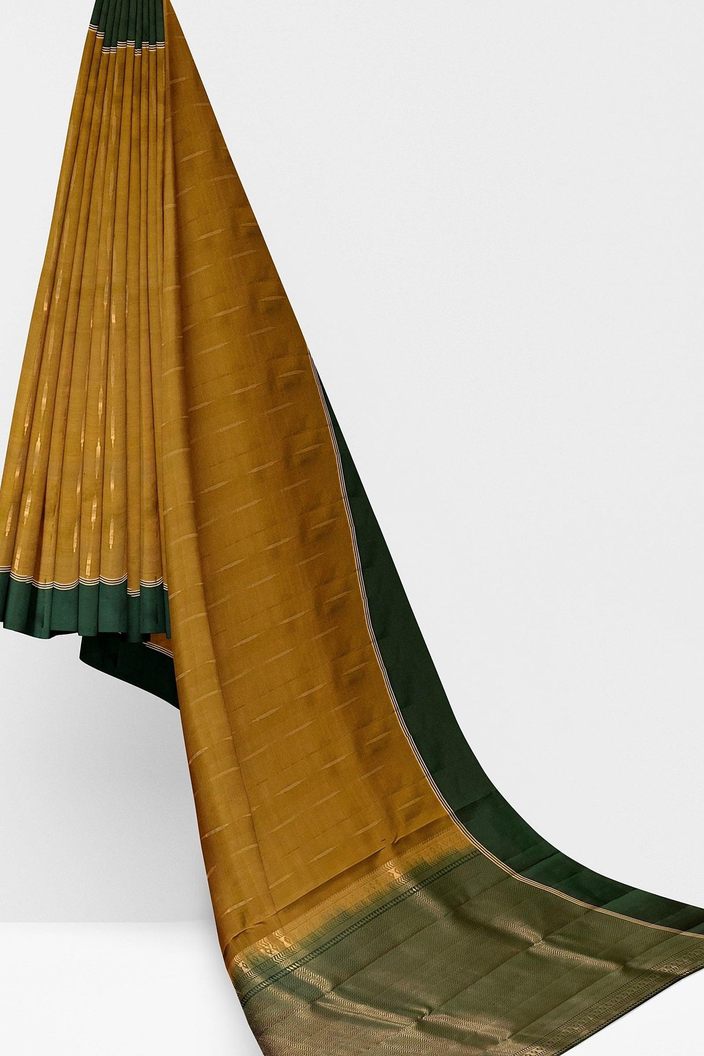 Fenugreek Color Soft Silk Saree - Mystic Dhaaga