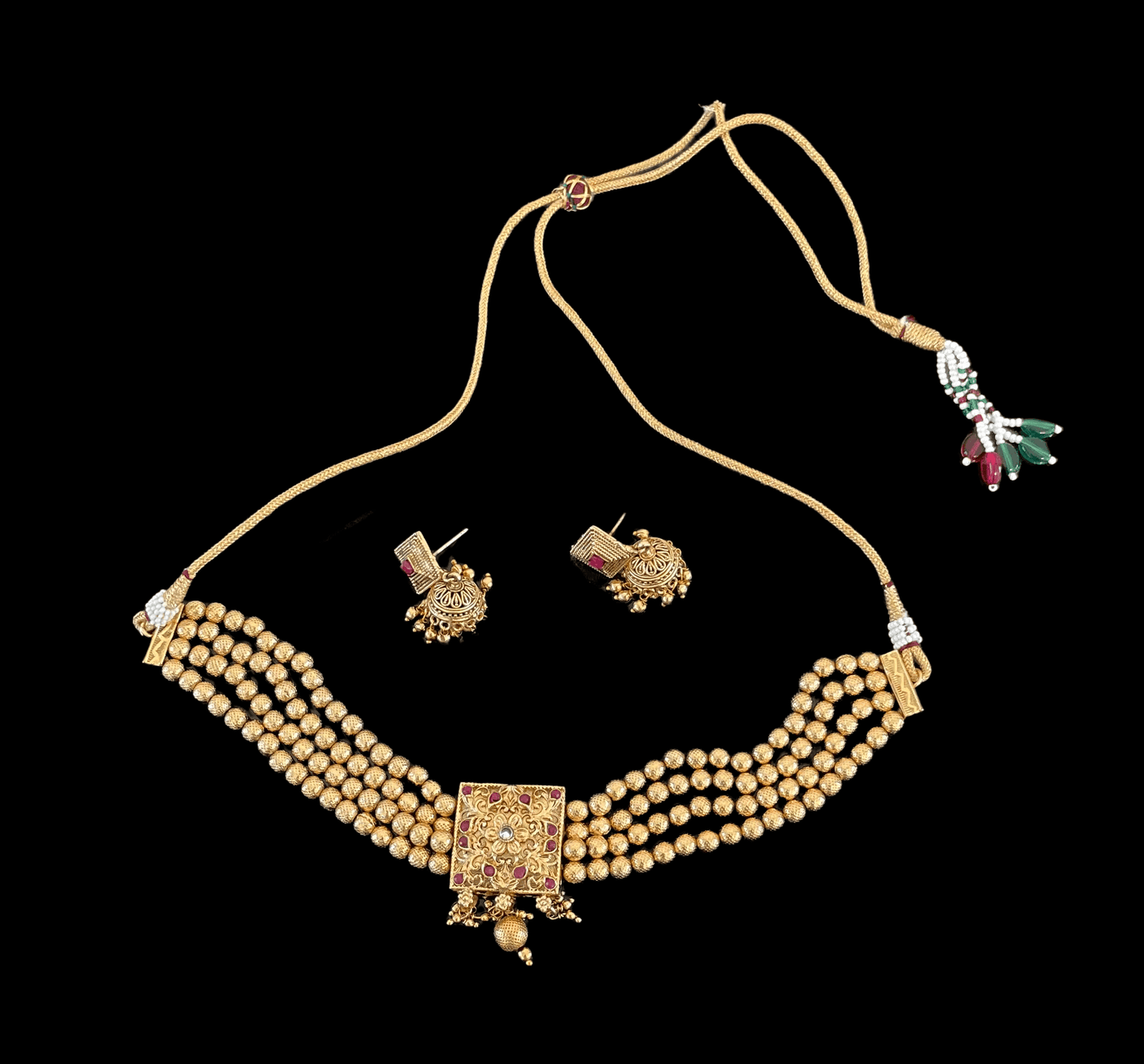 Gold beads choker - Mystic Dhaaga