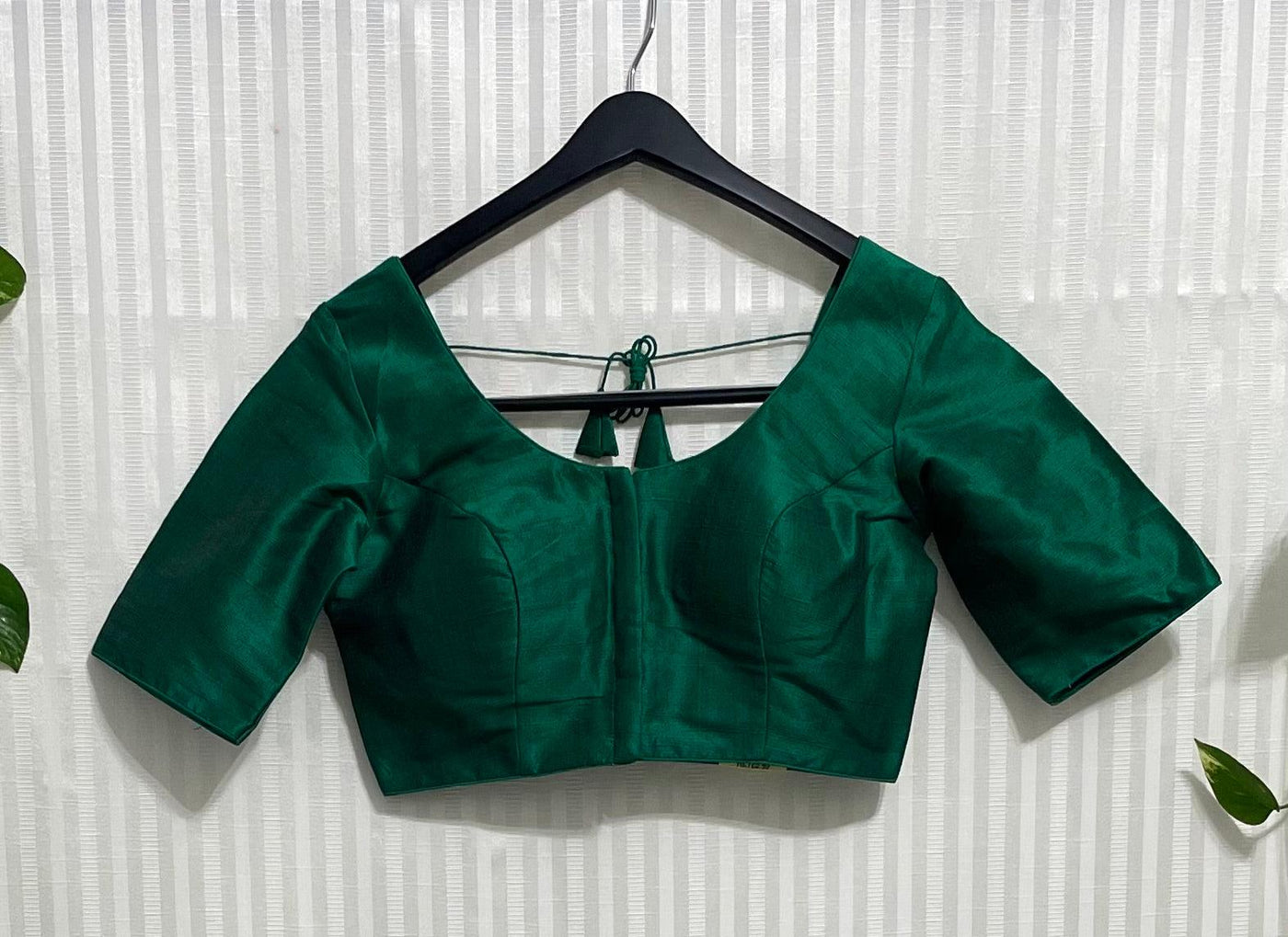 Green Raw Silk Blouse - Mystic Dhaaga