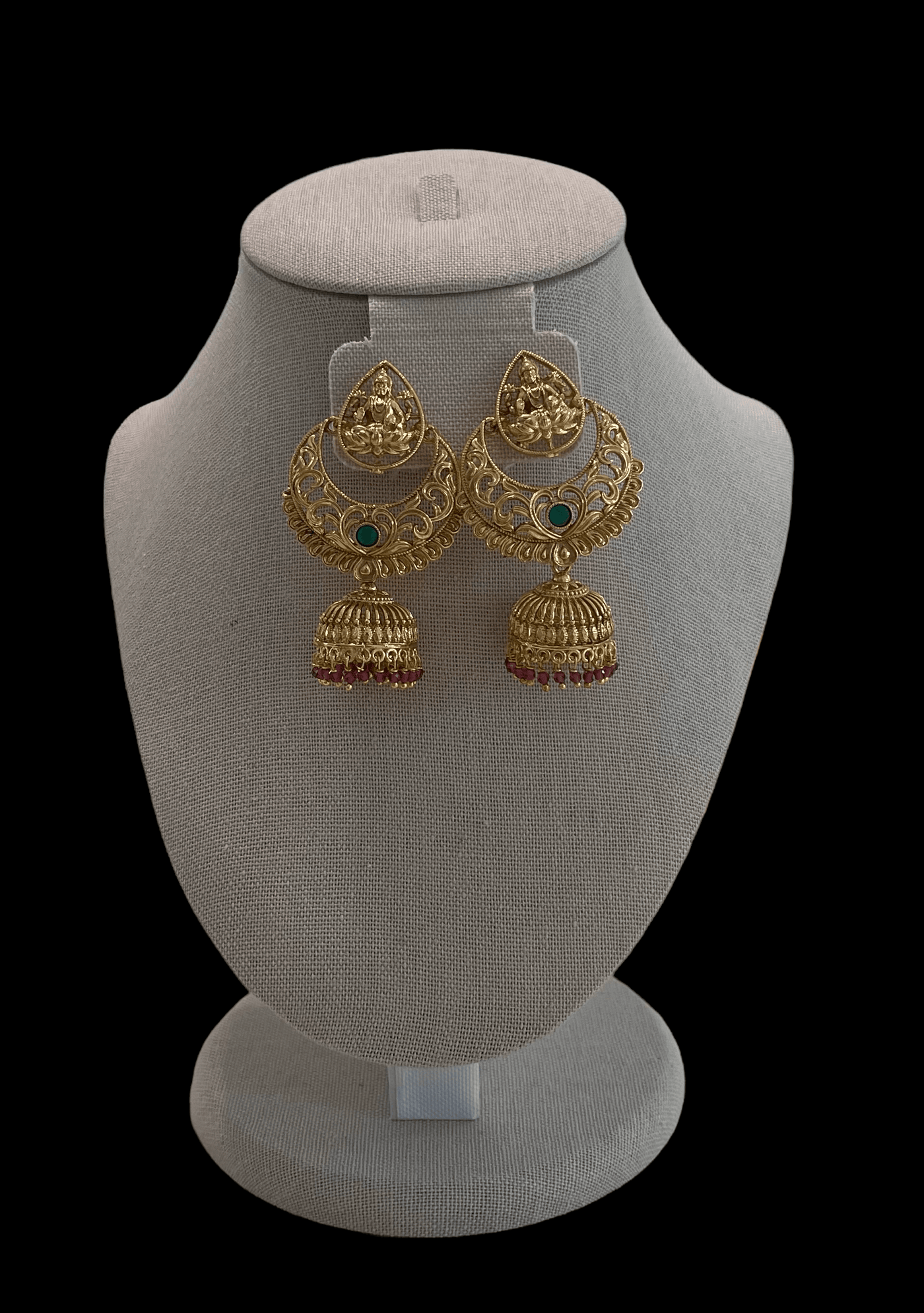 Lakshmi stud with Chand Bali Jhumkas - Mystic Dhaaga