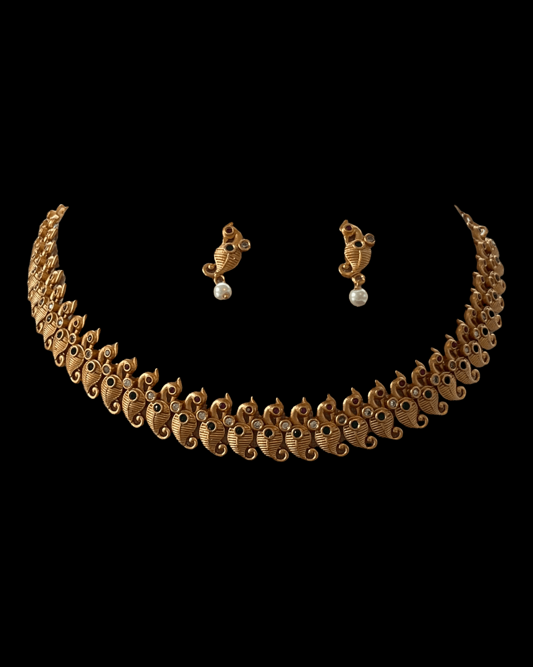 Mango design Traditional Temple Jewelry set - Mystic Dhaaga