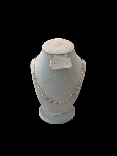 Multi color beaded double layered long chain - Mystic Dhaaga