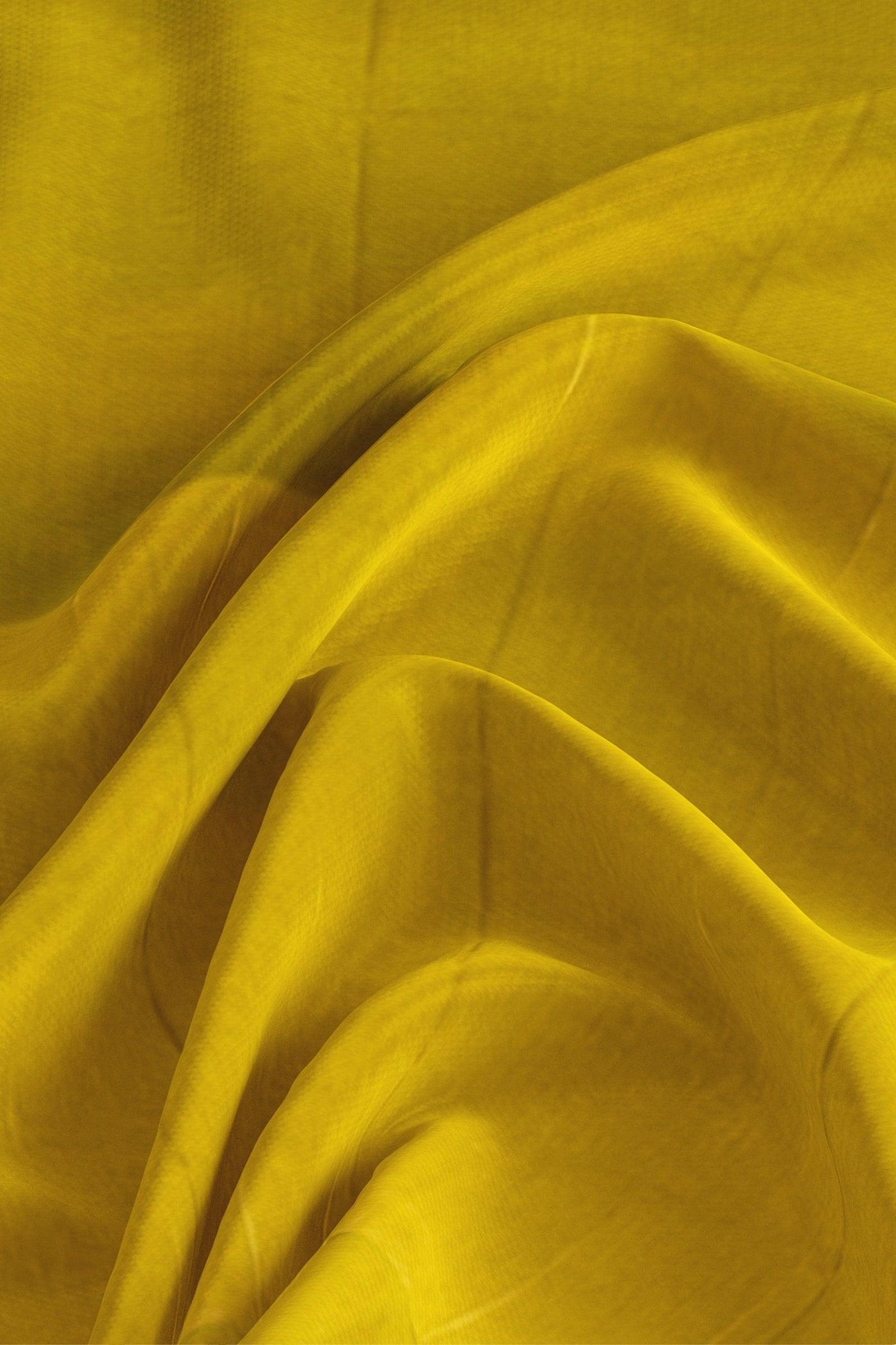 Mustard single color soft silk saree - Mystic Dhaaga
