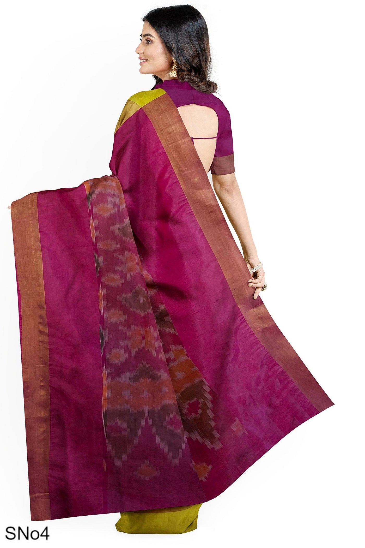 Pochampally Ikkat Sico Silk Cotton Sarees With Blouse - SICO0100 -  HandloomWear