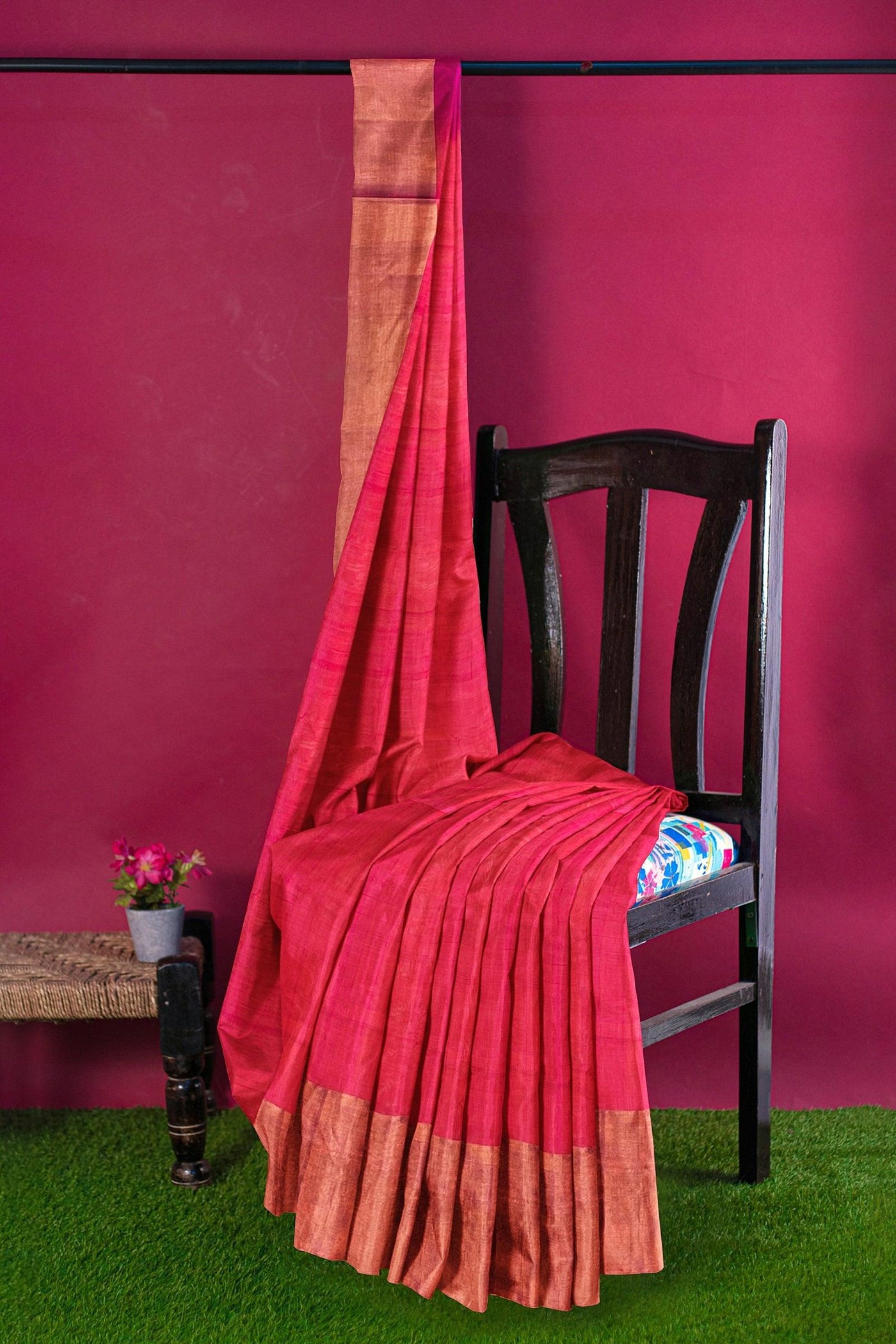 Pinkish Orange Uppada Silk saree - Mystic Dhaaga