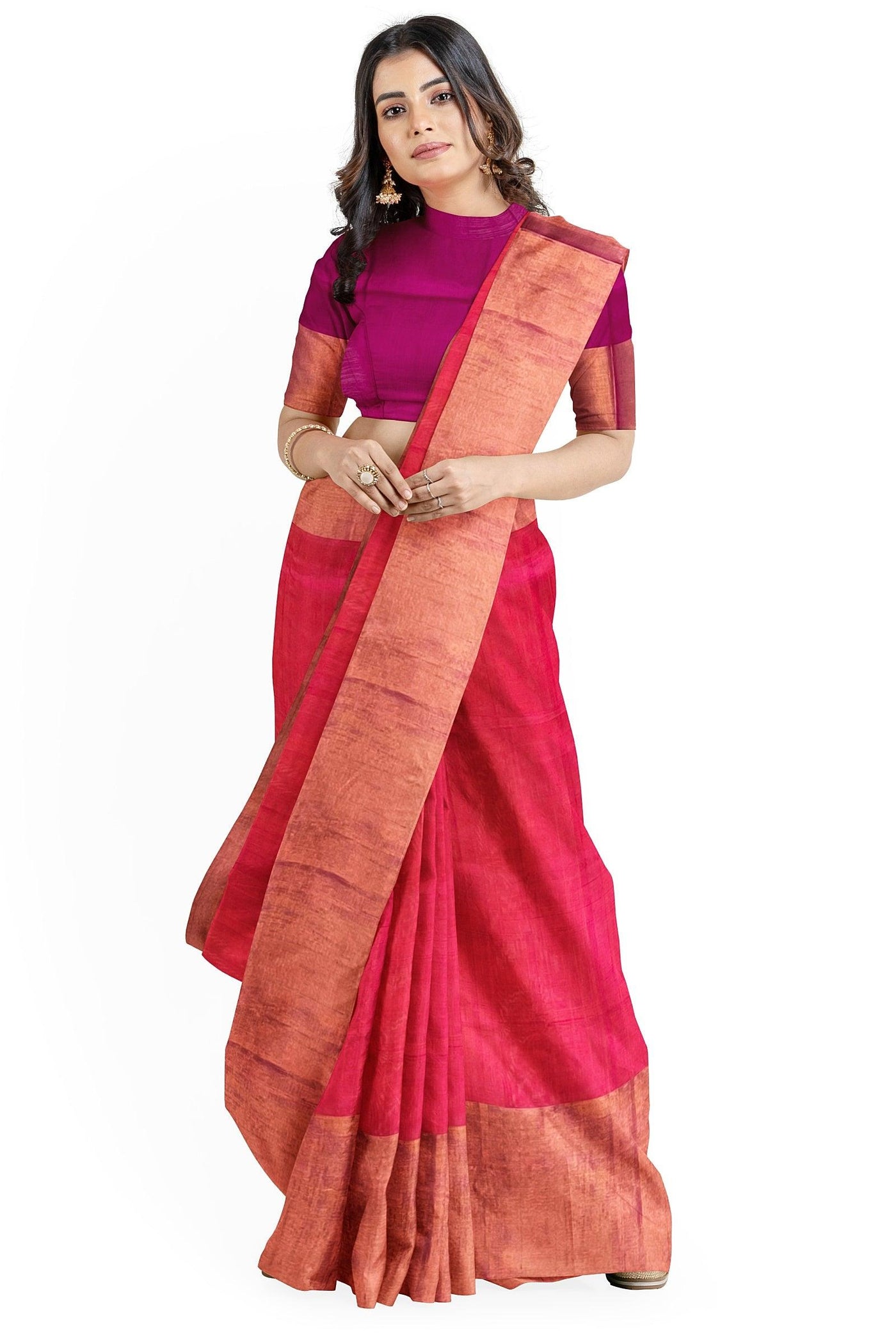 Pinkish Orange Uppada Silk saree - Mystic Dhaaga