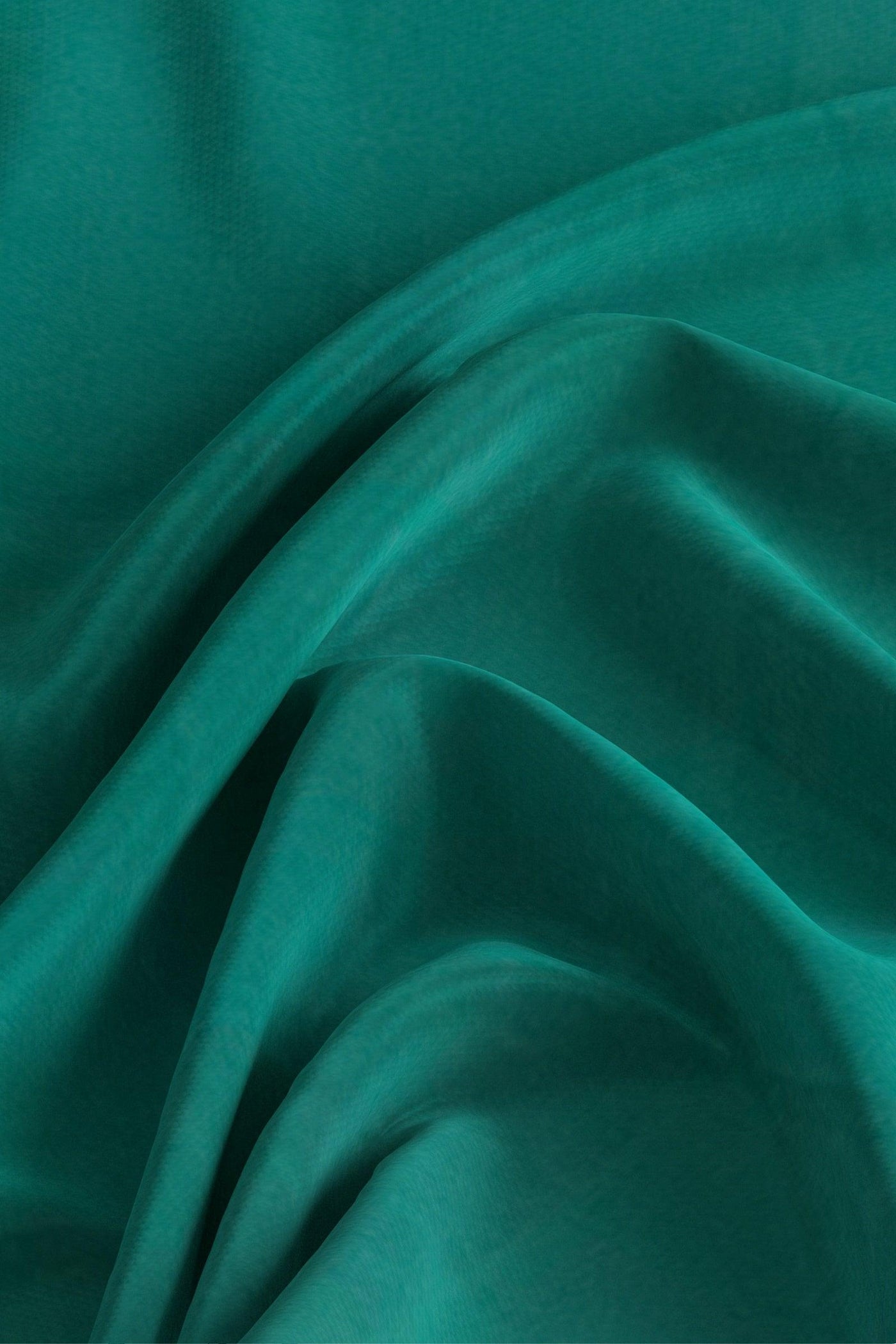 Teal green Silk cotton Saree with pink pallu - Mystic Dhaaga